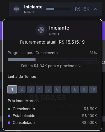 EasyTracker Gamificação — Níveis e Marcos